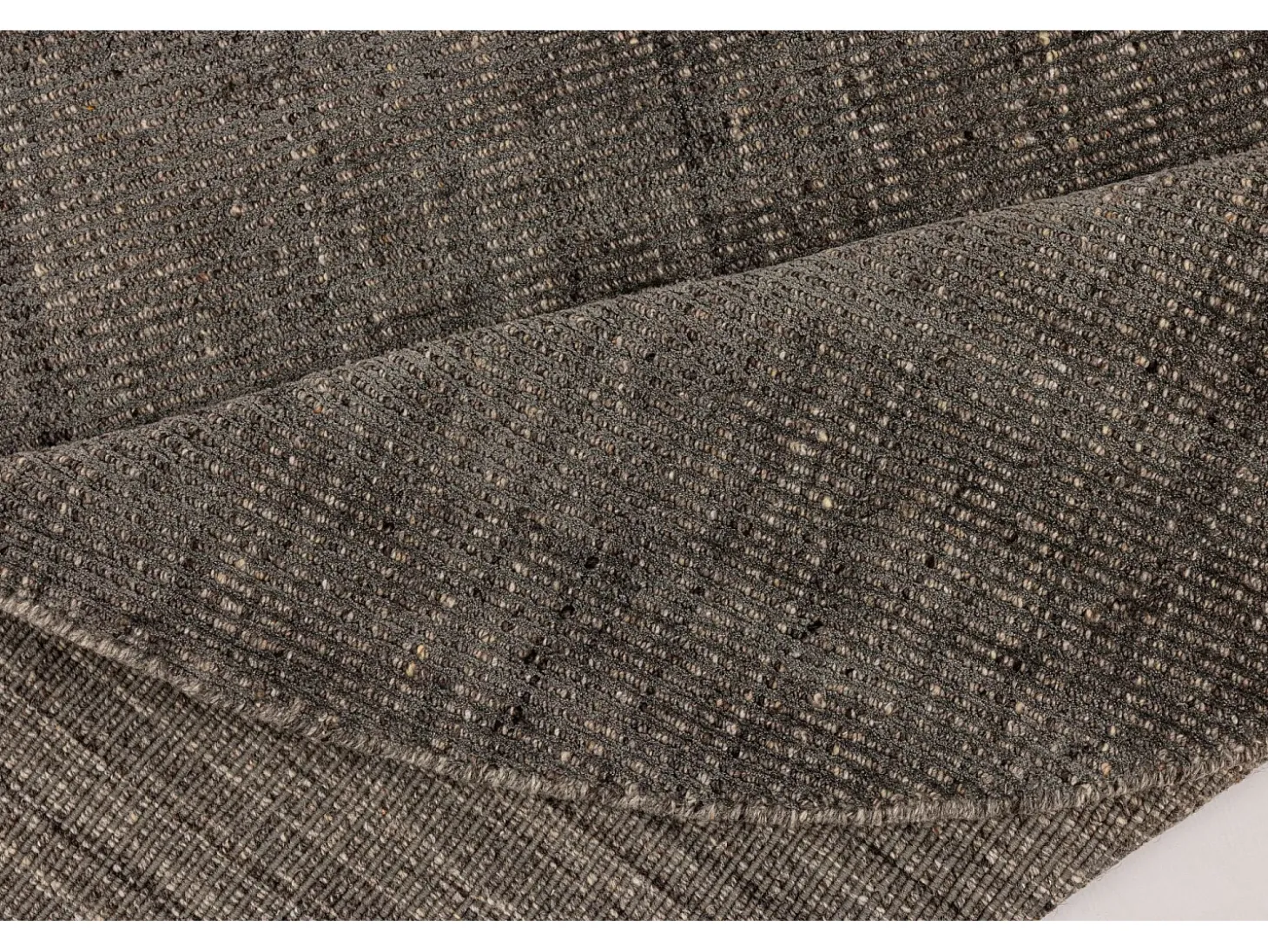 Tapete UNI às riscas em viscose e lã 150x150 cm antracite Venus