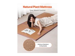 Tatame Japonês SucceBuy - Colchão Tatame Dobrável em Rattan Natural 203 x 99 cm