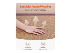 Tatame Japonês SucceBuy - Colchão Tatame Dobrável em Rattan Natural 203 x 99 cm