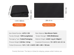 Tecido de Barreira contra Ervas Daninhas, SucceBuy Tecido Geotêxtil não Tecido 460x610 cm, 4 oz Barreira contra Ervas Daninhas de Cobertura de Solo
