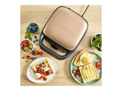 Tefal Croque-Gaufres 700W SW863JF0 com 2 Placas Antiaderentes Removíveis e Armazenamento Vertical