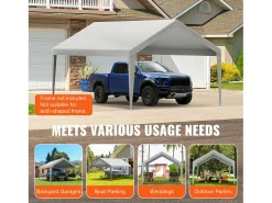 Tela de Avent SucceBuy de Reposição para Garagem Tenda, 366 x 610 cm, Cinza, Lona Resistente para Abrigo de Garagem, Impermeável e com Proteção UV