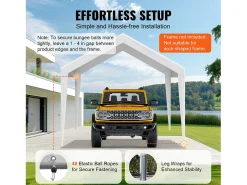 Tela de Avent SucceBuy de Reposição para Garagem Tenda, 305 x 610 cm, Branco, Lona Resistente para Abrigo de Garagem, Impermeável e com Proteção UV