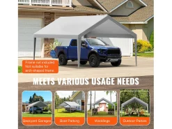 Tela de Avent SucceBuy de Reposição para Garagem Tenda, 396 x 610 cm, Cinza, Lona Resistente para Abrigo de Garagem, Impermeável e com Proteção UV