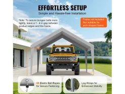 Tela de Avent SucceBuy de Reposição para Garagem Tenda, 396 x 610 cm, Cinza, Lona Resistente para Abrigo de Garagem, Impermeável e com Proteção UV