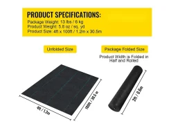 Tela de Capa SucceBuy, para Cobertura do Solo e Barreira contra Plantas Daninhas, 0,16 kg, 1220 x 3040 cm