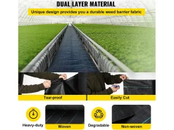Tela de Capa SucceBuy, para Cobertura do Solo e Barreira contra Plantas Daninhas, 0,16 kg, 1220 x 3040 cm