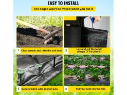 Tela de Capa SucceBuy, para Cobertura do Solo e Barreira contra Plantas Daninhas, 0,16 kg, 1220 x 3040 cm