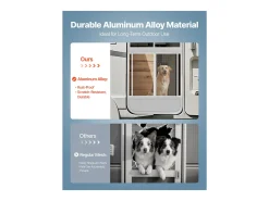 Tela Mosquiteira para Porta SucceBuy para Autocaravana 66.04 x 60.96 cm, Fácil de Instalar, Rede de Proteção para Animais em Liga de Alumínio Resistente, Branco