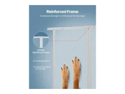 Tela Mosquiteira para Porta SucceBuy para Autocaravana 66.04 x 60.96 cm, Fácil de Instalar, Rede de Proteção para Animais em Liga de Alumínio Resistente, Branco