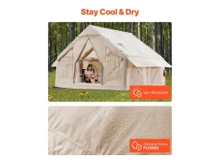 Tenda de Acampamento SucceBuy, Inflável de Glamping para 4 a 6 Pessoas com Bomba, para Qualquer Aventura de Campismo
