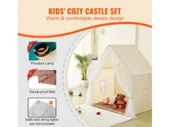 Tenda de Brincar para Crianças SucceBuy, 1 a 5 Anos, Yurt, com Tapete e Candeeiro