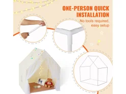 Tenda de Brincar para Crianças SucceBuy, 1 a 5 Anos, Yurt, com Tapete e Candeeiro