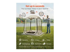 Tenda de Esporte SucceBuy Transparente 127 x 127 cm Tenda Bolha Pop Up para 1 Pessoa, Abrigo Externo com Vista Desobstruída, com Tapete de Chão, Cobertura Superior