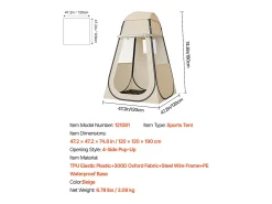 Tenda de Esporte SucceBuy Transparente 120 x 120 cm Tenda Bolha Pop Up para 1 Pessoa, Abrigo Externo com Tapete de Chão, Cobertura Superior