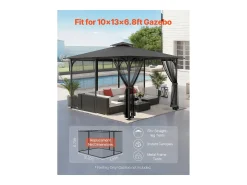 Tenda de Jardim SucceBuy Rede Mosquiteira para Gazebo de Jardim 304,8 x 396,2 x 207,3 cm, Somente Rede
