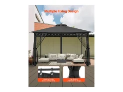 Tenda de Jardim SucceBuy Rede Mosquiteira para Gazebo de Jardim 304,8 x 396,2 x 207,3 cm, Somente Rede