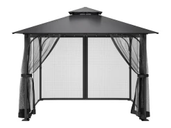 Tenda de Jardim SucceBuy Mosquiteiro para Gazebo 305 x 305 x 204 cm, Rede de Rede para Gazebo Exterior, Cortina de Insetos para Jardim e Pátio, Só a Rede