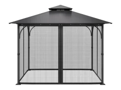 Tenda de Jardim SucceBuy Mosquiteiro para Gazebo 305 x 305 x 204 cm, Rede de Rede para Gazebo Exterior, Cortina de Insetos para Jardim e Pátio, Só a Rede