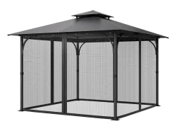 Tenda de Jardim SucceBuy Mosquiteiro para Gazebo 305 x 305 x 204 cm, Rede de Rede para Gazebo Exterior, Cortina de Insetos para Jardim e Pátio, Só a Rede