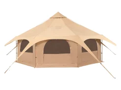 Tenda de Lona SucceBuy de 5 M/16,4 Pés, Tenda de Campismo para 4 Estações com Saída para Fogão