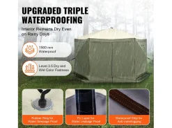 Tenda Gazebo Pop-Up de 6 Lados SucceBuy, Proteção Solar, Verde