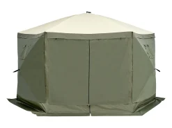 Tenda Gazebo Pop-Up de 6 Lados SucceBuy, Proteção Solar, Verde