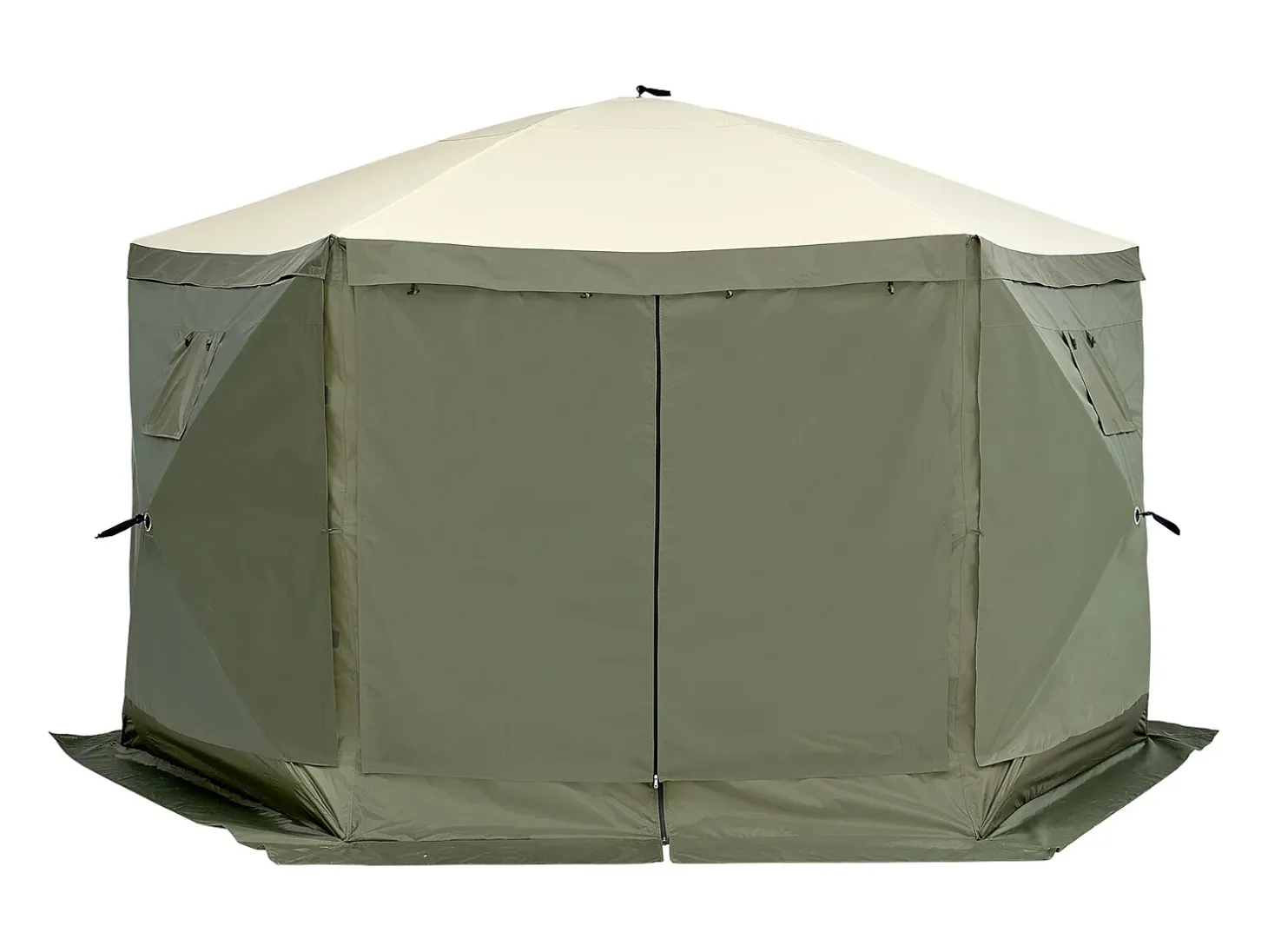 Tenda Gazebo Pop-Up de 6 Lados SucceBuy, Proteção Solar, Verde