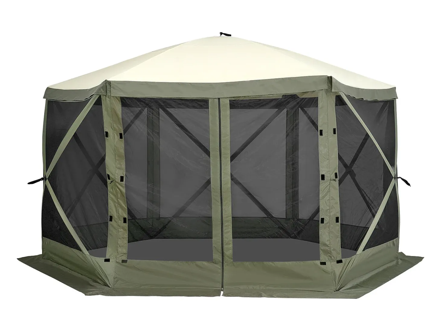 Tenda Gazebo Pop-Up de 6 Lados SucceBuy, Proteção Solar, Verde