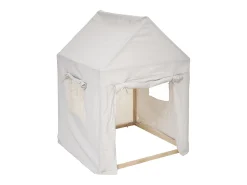 Tenda infantil Safari em madeira de pinho e poliéster branco, 77x115 cm