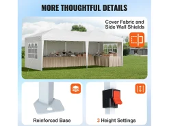 Tenda Pop-up SucceBuy Gazebo Toldo Abrigo Solar, 5,9 x 2,96 m, com Paredes Paterais