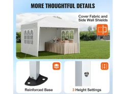 Tenda Pop-up SucceBuy Gazebo Toldo Abrigo Solar, 2,95 x 2,95 m, com Paredes Laterais