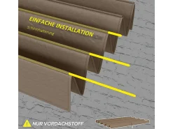 Teto de substituição para pergola 2.85 x 2m, lona de reposição, UV30 + proteção, com 8 furos de drenagem de chuva - Marrom