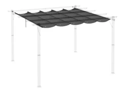 Teto de substituição para pergola 3x3m, lona de reposição, com 10 furos de drenagem de chuva, poliéster 180 g/m² - Cinza