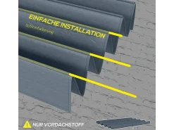 Teto de substituição para pergola 3 x 2.15m, lona de reposição, UV30 + proteção, com 8 furos de drenagem de chuva - Cinza