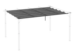 Teto de substituição para pergola 4x3m, lona de reposição, com 10 furos de drenagem de chuva, poliéster 180 g/m² - Cinza