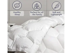 The White Stone Edredão de Inverno 180x200 cm 400 g | Enchimento macio e quente | Microfibra branca hipoalergénica | Cama individual
