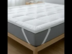 The White Stone Topper Casal | Protetor de Colchão Acolchoado com Enchimento 800 g/m² | Capa de Microfibra Respirável com Elásticos nos Cantos | 140x190