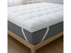 The White Stone Topper Casal | Protetor de Colchão Acolchoado com Enchimento 1000 g/m² | Capa de Microfibra Respirável com Elásticos nos Cantos | 140x190
