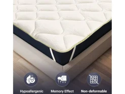 The White Stone Topper Refrescante Individual com Elásticos | Corretor de Colchão 150 x 190 | Tecnologia Cooler e Propriedades Ortopédicas | Altura 4 cm