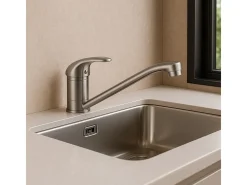 Théo misturadora de lava-loiça em aço inoxidável Essebagno