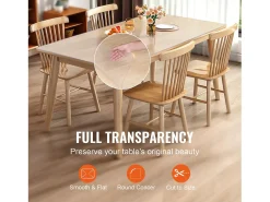 Toalha de Mesa Transparente SucceBuy Protetor de Mesa em PVC 46 x 91 cm, Capa de Mesa em Plástico Transparente, 1,5 mm de Espessura