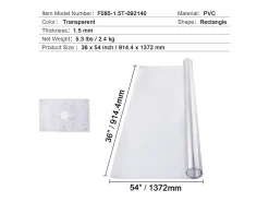 Toalha de Mesa Transparente SucceBuy Protetor de Mesa em PVC, 91 x 137 cm, Base de Mesa em Plástico Transparente, 1,5 mm de Espessura