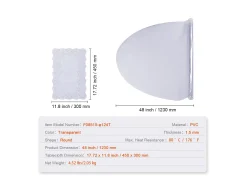 Toalha de Mesa Transparente SucceBuy Protetor de Mesa em PVC, Capa Redonda de Plástico Transparente de 123 cm, 1,5 mm de Espessura