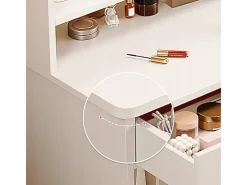 TOCADOR COM ESPELHO E GAVETAS BRANCO MAQUIAGEM GLAMOUR ESCANDINVÁBIO 100 CM