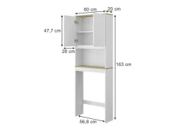 Toilettenschrank branco 60x20x163 livia
