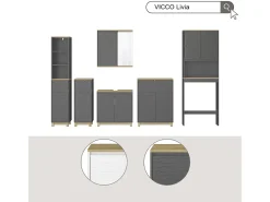 Toilettenschrank branco 60x20x163 livia