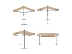Toldo autoportante de dupla inclinação 300 x 300 x 260 cm areia 03_0008293