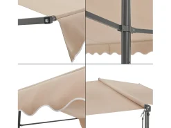 Toldo autoportante de dupla inclinação 300 x 300 x 260 cm areia 03_0008293