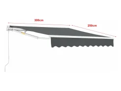 Toldo com manivela 300 x 250 cm cinza escuro 03_0008305